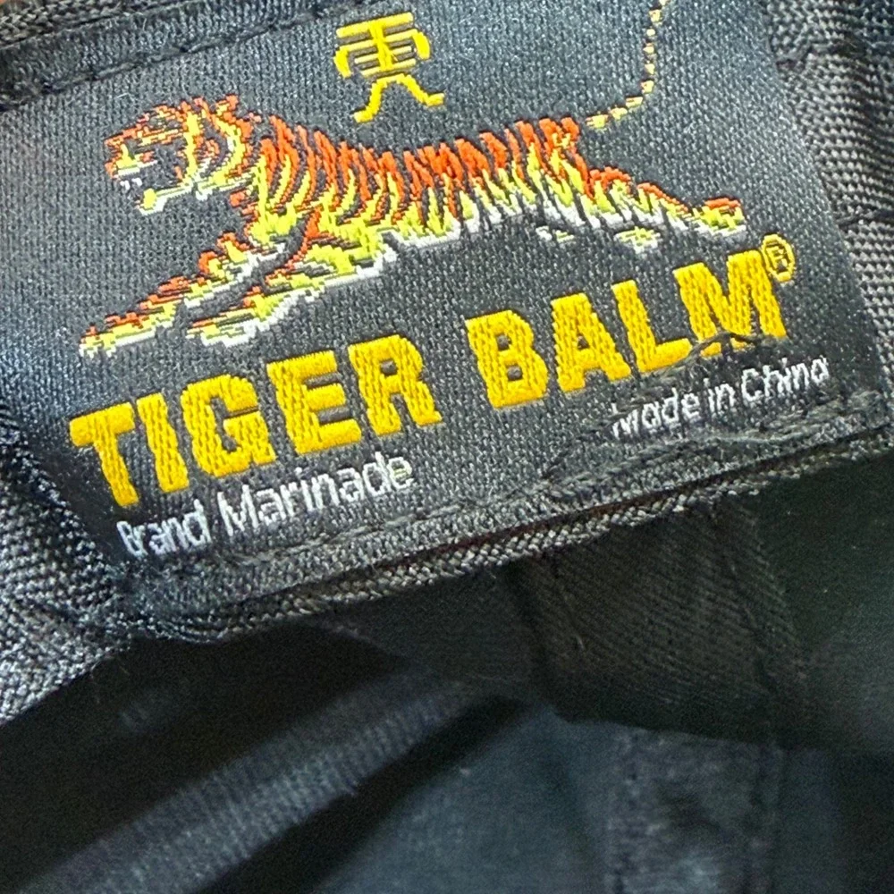 Tiger Balm Baseball Cap Black Embroidered Logo Adjustable Advertising Promo Hat